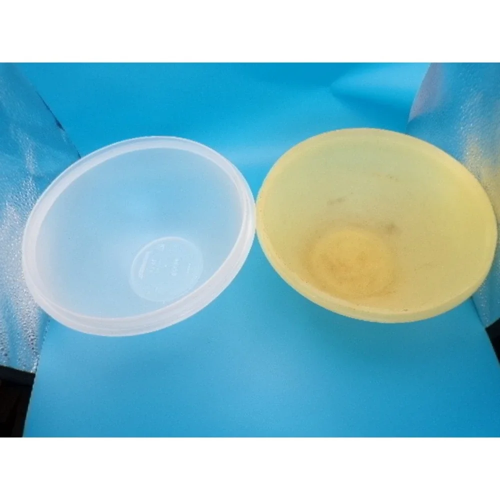 Tupperware Mixing Bowl‎ Set 2 Yellow Clear 1.4L 6 Cup Vintage Kitchenware